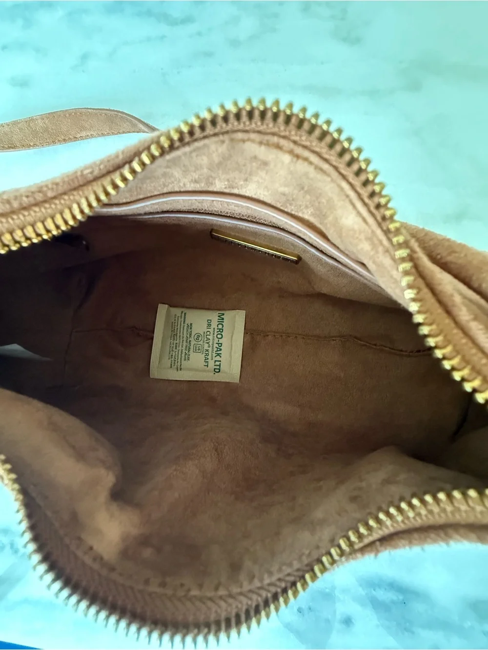 Steve Madden NWT Bpauley 2 Suede Shoulder Bag Latte Brown Gold Chain